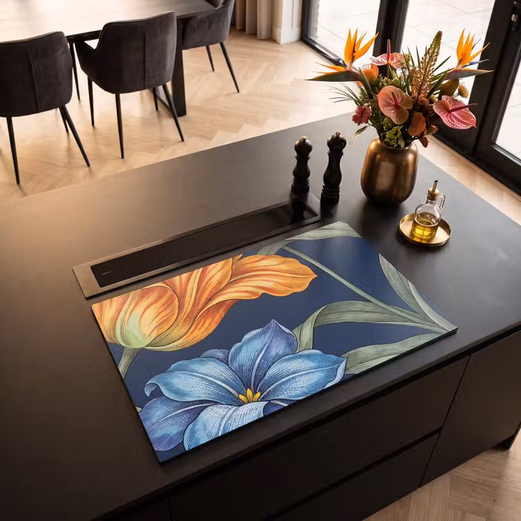 Inductiebeschermer - Bloemen - Botanisch - Patroon - Bloemen - Botanisch - Patroon Inductie beschermer vinyl 3mm klein