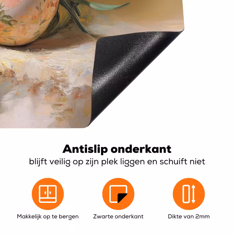 Bloemen - Eieren - Geschilderd Inductie beschermer vinyl 3mm klein -zzzzzzz-td-onderkant