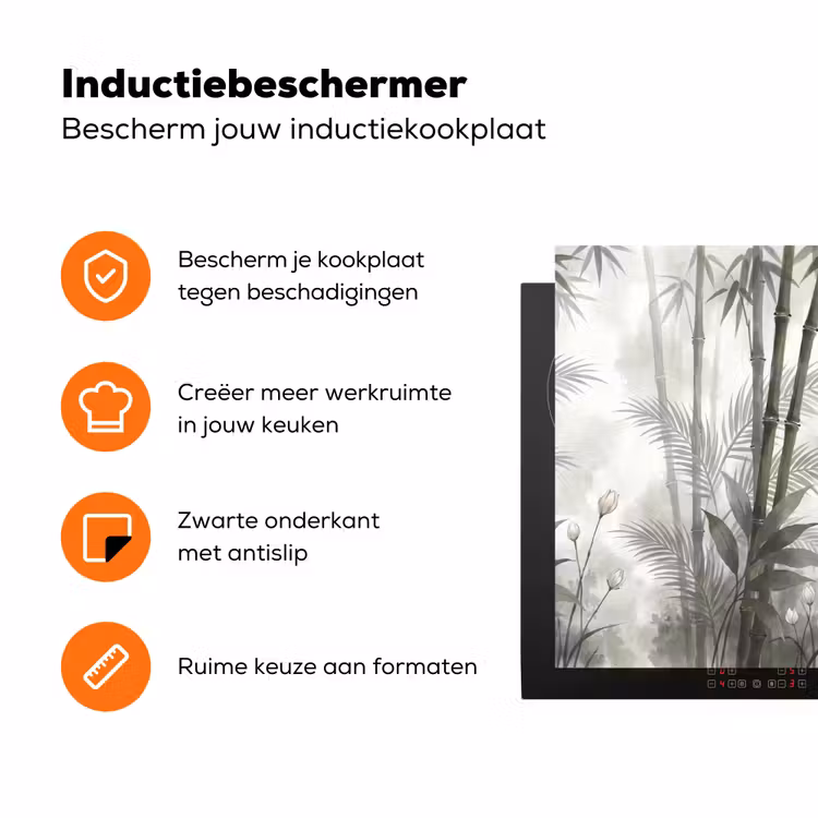 Bloemen - Knop - Tuin - Illustratie - Wit Inductie beschermer vinyl 3mm klein -zzzzzzz-td-ups