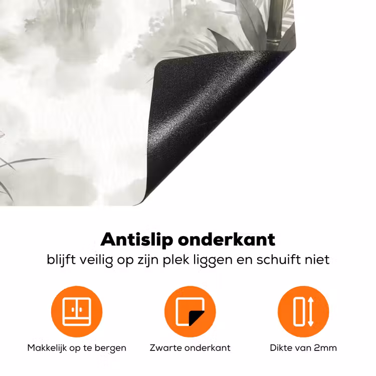 Bloemen - Knop - Tuin - Illustratie - Wit Inductie beschermer vinyl 3mm klein -zzzzzzz-td-onderkant