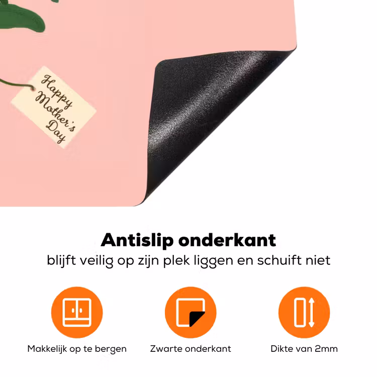 Bloemen - Lint - Kaartje Inductie beschermer vinyl 3mm klein -zzzzzzz-td-onderkant