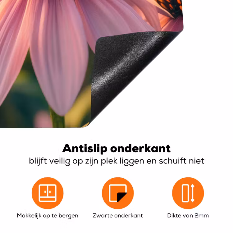 Bloemen - Paars - Bijen Inductie beschermer vinyl 3mm klein -zzzzzzz-td-onderkant