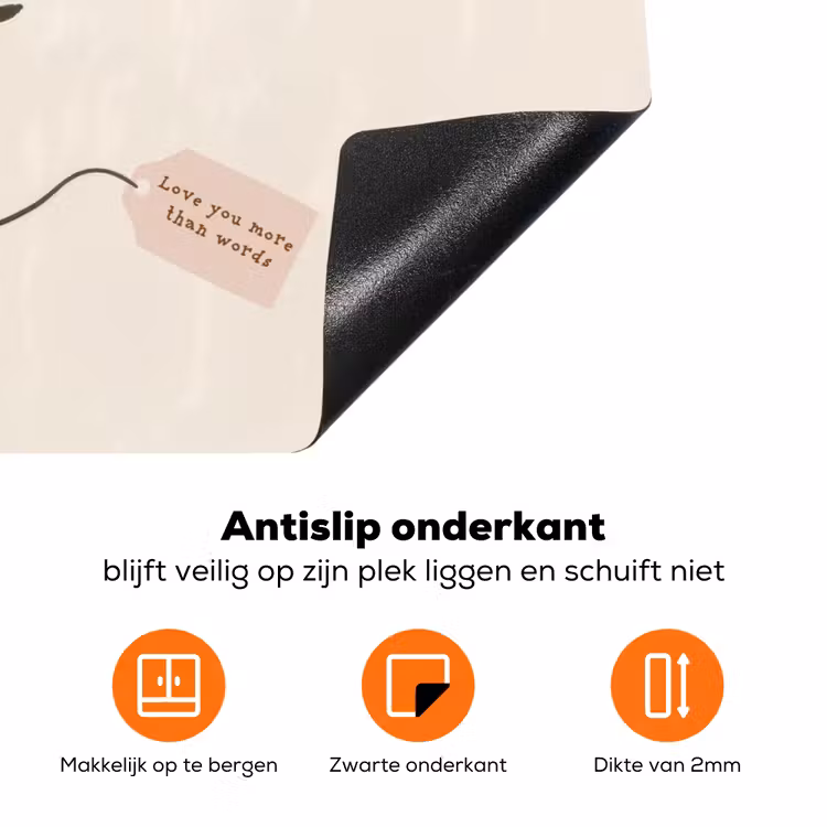 Bloemen - Quote - Beige - Lint Inductie beschermer vinyl 3mm klein -zzzzzzz-td-onderkant