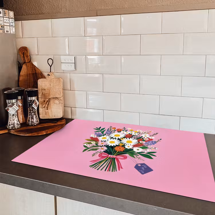Bloemen - Quote - Kaartje - Kleurrijk Inductie beschermer vinyl 3mm klein -sfeer3