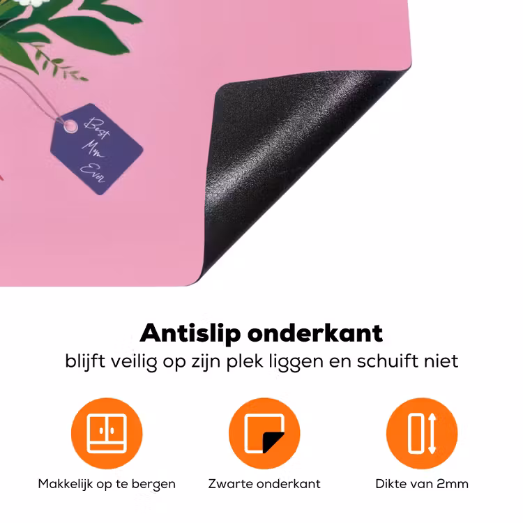 Bloemen - Quote - Kaartje - Kleurrijk Inductie beschermer vinyl 3mm klein -zzzzzzz-td-onderkant