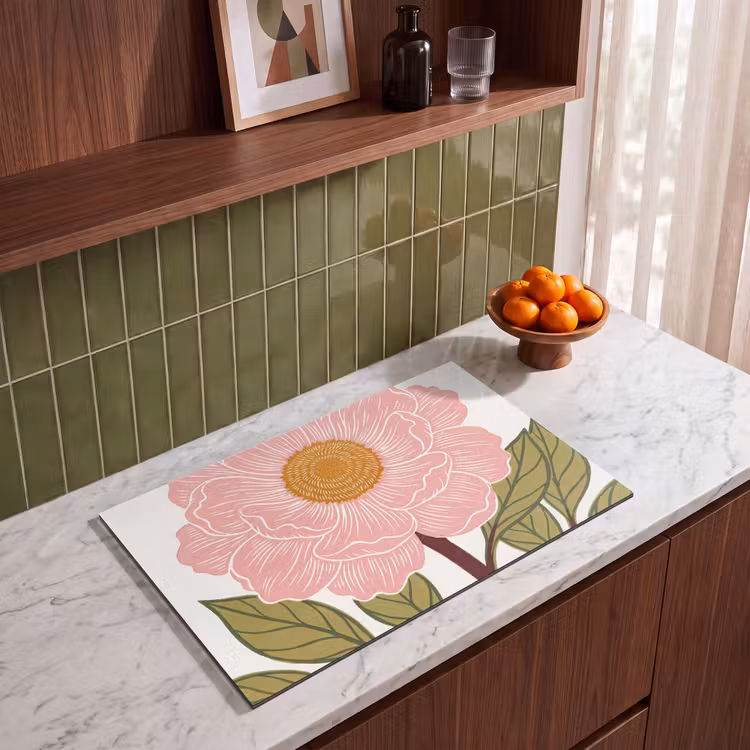 Inductiebeschermer - Bloemen - Roze - Illustratie — 3