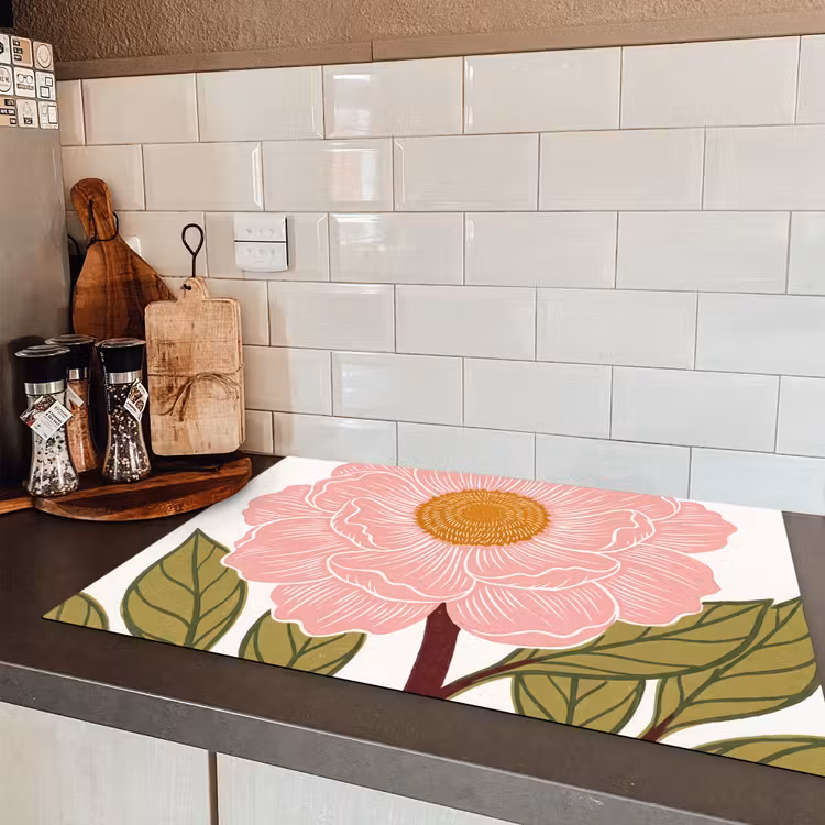 Inductiebeschermer - Bloemen - Roze - Illustratie — 4