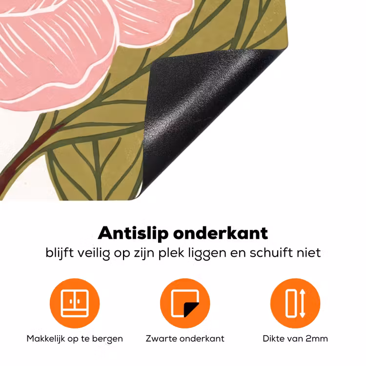 Inductiebeschermer - Bloemen - Roze - Illustratie — 7