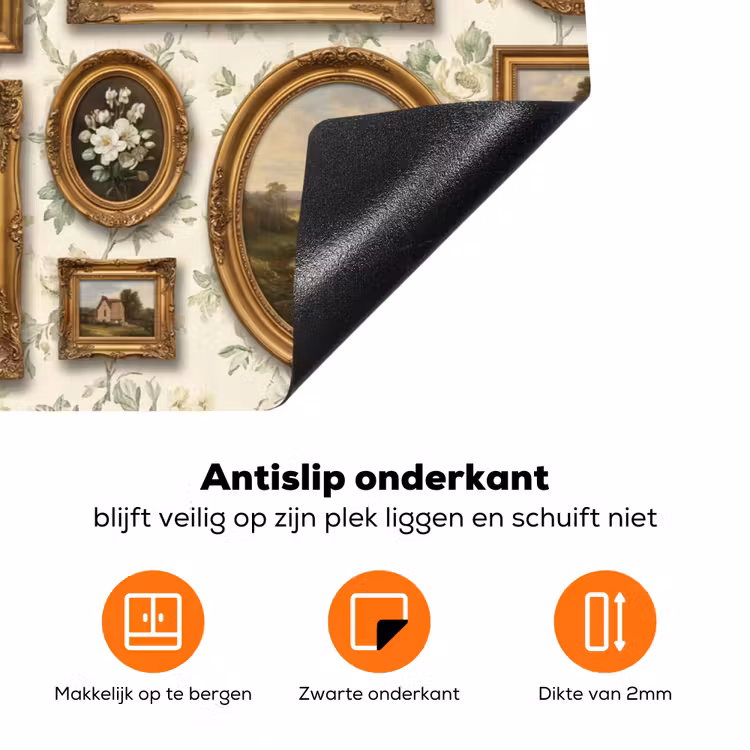 Bloemen - Roze - Stilleven - Klassiek Inductie beschermer vinyl 3mm klein -zzzzzzz-td-onderkant