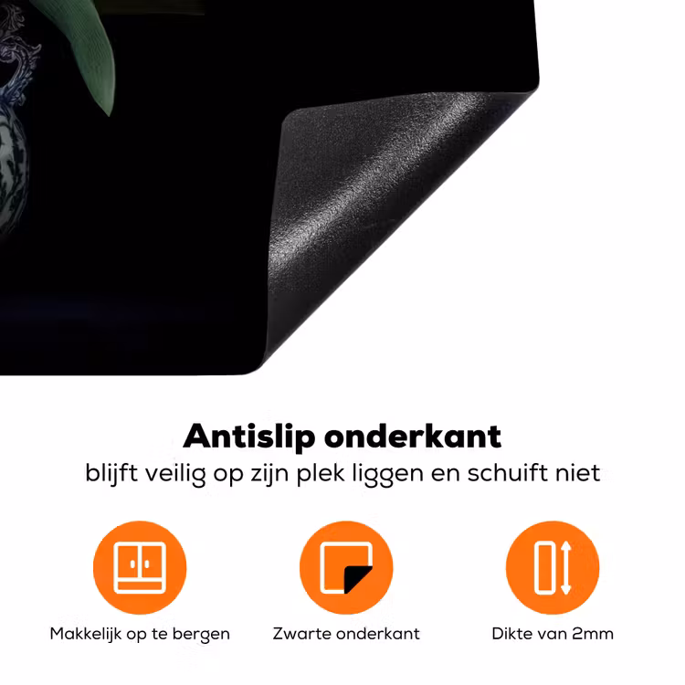 Bloemen - Roze - Tulpen - Vaas Inductie beschermer vinyl 3mm klein -zzzzzzz-td-onderkant