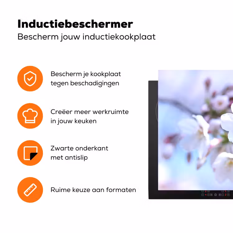 Bloemen - Sakura - Tak - Bloesem takken Inductie beschermer vinyl 3mm klein -zzzzzzz-td-ups