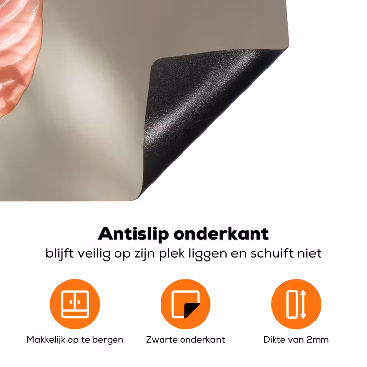 Bloemen - Stelen - Roze - Schaduw Inductie beschermer vinyl 3mm klein -zzzzzzz-td-onderkant