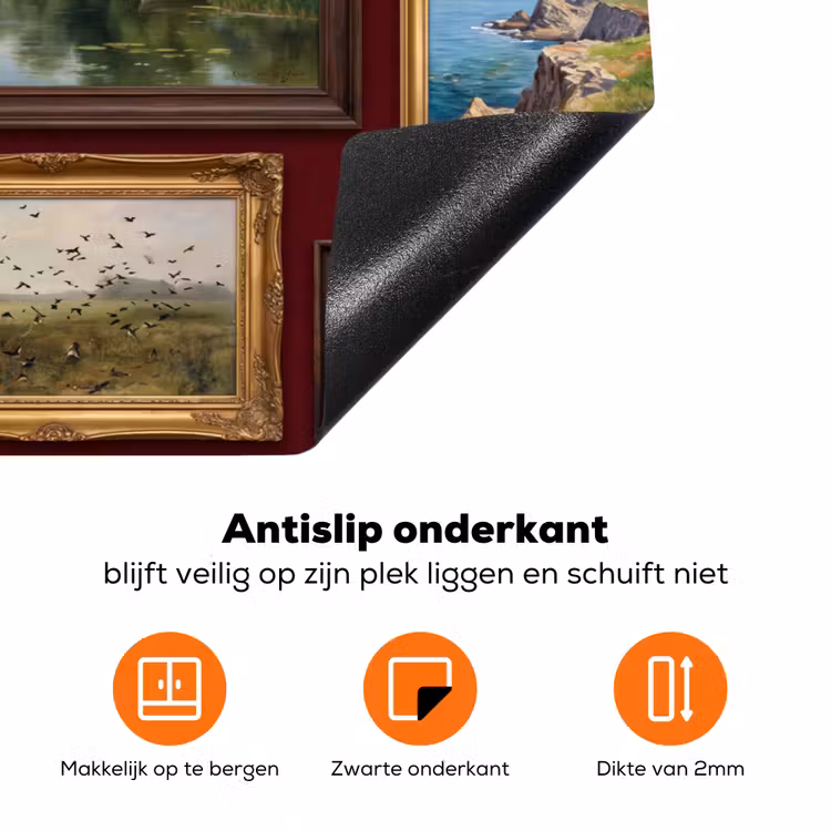 Bloemen - Vaas - Klassiek - Kunst - Rood Inductie beschermer vinyl 3mm klein -zzzzzzz-td-onderkant