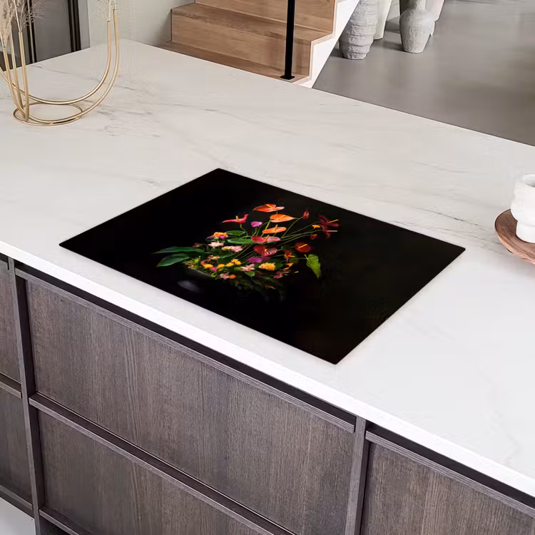 Bloemen - Vaas - Kleurrijk Inductie beschermer vinyl 3mm klein -sfeer8