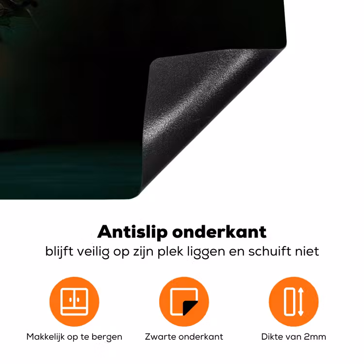 Bloemen - Vaas - Zwart Inductie beschermer vinyl 3mm klein -zzzzzzz-td-onderkant