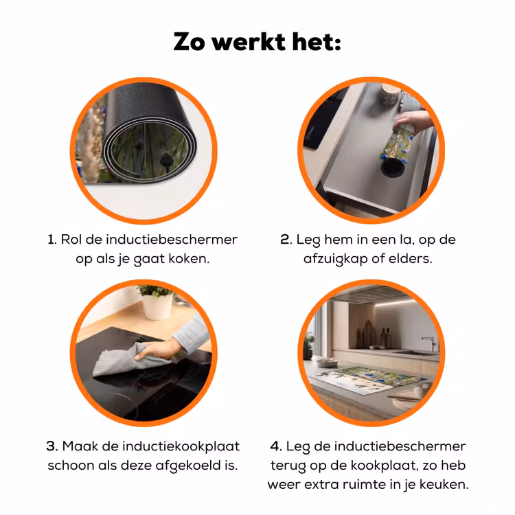 Bloemen - Zomer - Korenbloem - Blauw - Zon - Wolken Inductie beschermer vinyl 3mm klein -zzzzzzz-td-werking