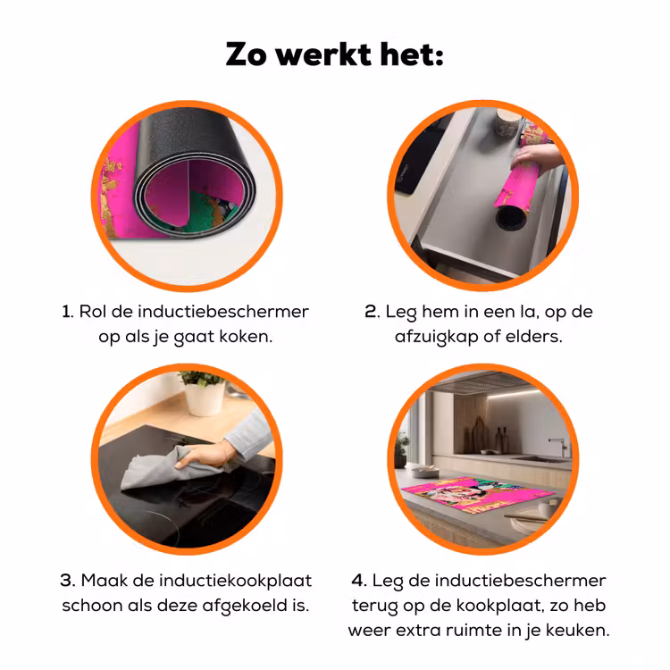 Bloemenkroon - Goud - Vrouw - Portret Inductie beschermer vinyl 3mm klein -zzzzzzz-td-werking