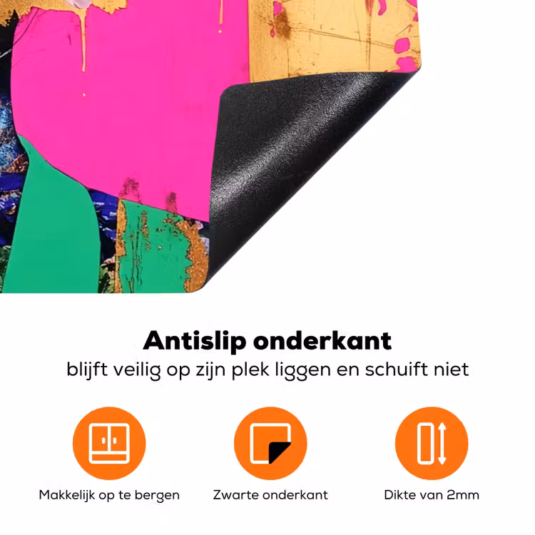 Bloemenkroon - Goud - Vrouw - Portret Inductie beschermer vinyl 3mm klein -zzzzzzz-td-onderkant