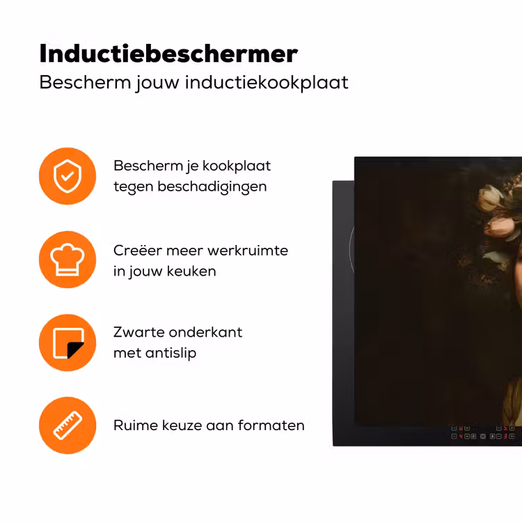 Bloemenstilte - Vrouw - Portret Inductie beschermer vinyl 3mm klein -zzzzzzz-td-ups
