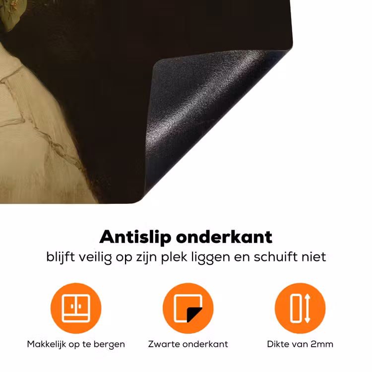 Bloemenstilte - Vrouw - Portret Inductie beschermer vinyl 3mm klein -zzzzzzz-td-onderkant