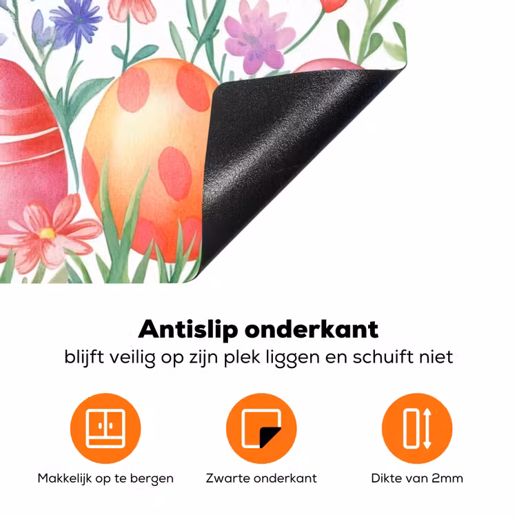 Bloementuin - Kleurrijk - Eieren Inductie beschermer vinyl 3mm klein -zzzzzzz-td-onderkant
