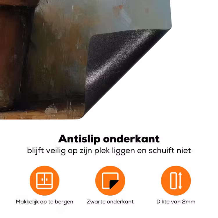 Bloempot - Kuiken - Bloemetjes Inductie beschermer vinyl 3mm klein -zzzzzzz-td-onderkant