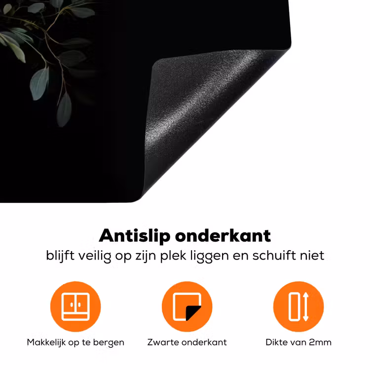 Bloemstuk - Vaas - Zwart Inductie beschermer vinyl 3mm klein -zzzzzzz-td-onderkant