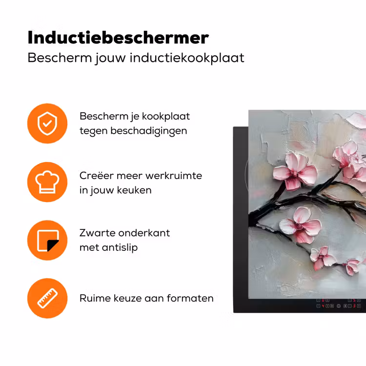 Bloesem - Kunstzinnig - Roze - Sakura Inductie beschermer vinyl 3mm klein -zzzzzzz-td-ups