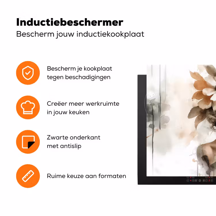 Bloesem - Portret - Gezicht Inductie beschermer vinyl 3mm klein -zzzzzzz-td-ups