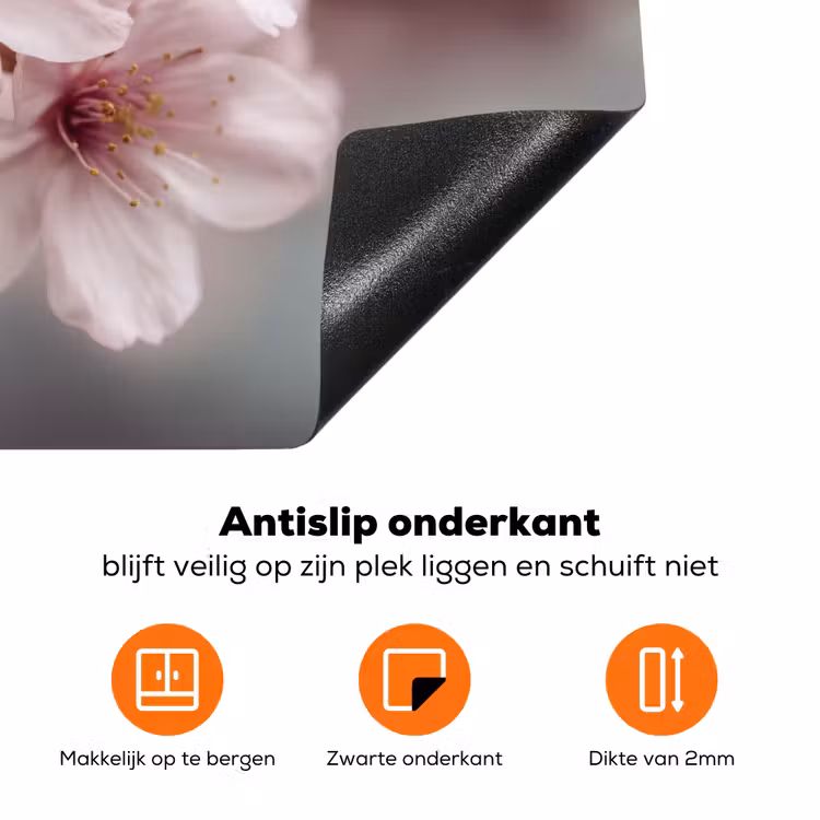 Bloesems - Meeldraden - Geel - Wazig Inductie beschermer vinyl 3mm klein -zzzzzzz-td-onderkant