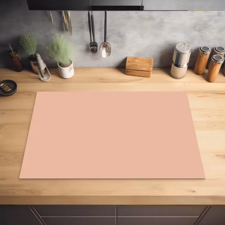 Blush - Terracotta - Nude Inductie beschermer vinyl 3mm klein 276 -sfeer5