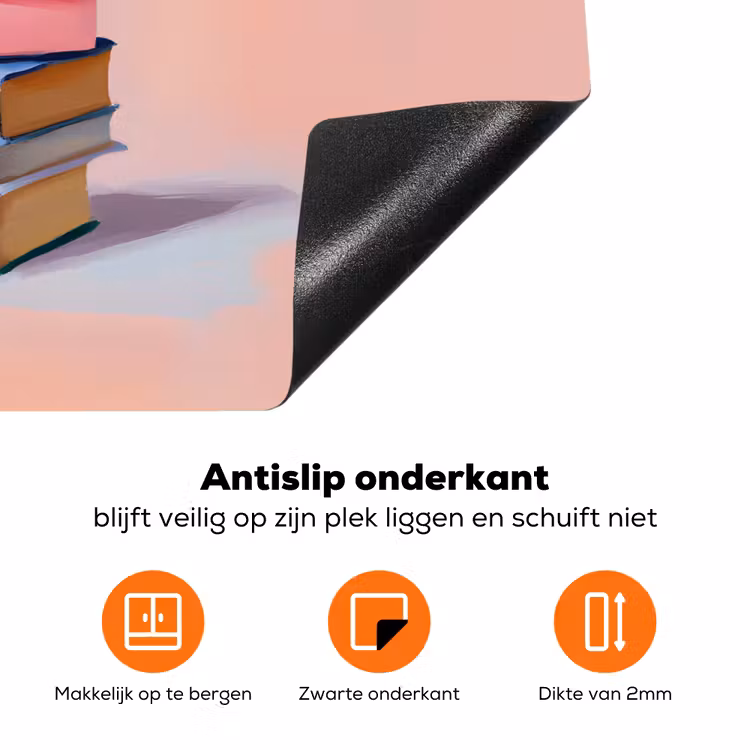 Boeken - Stapel - Kleurrijk Inductie beschermer vinyl 3mm klein -zzzzzzz-td-onderkant