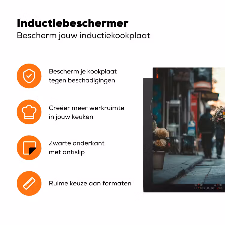 Boeket - Bloemen - Kleurrijk - Astronaut Inductie beschermer vinyl 3mm klein -zzzzzzz-td-ups
