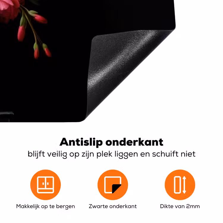 Boeket - Romantisch - Kleurrijk Inductie beschermer vinyl 3mm klein -zzzzzzz-td-onderkant