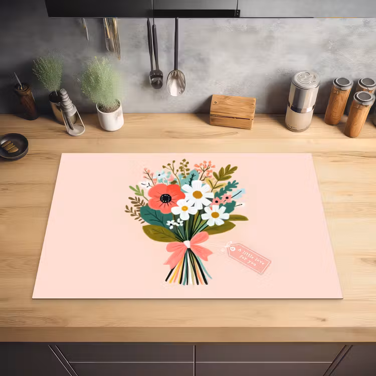 Boeket - Strikje - Kaartje - Quote Inductie beschermer vinyl 3mm klein -sfeer5