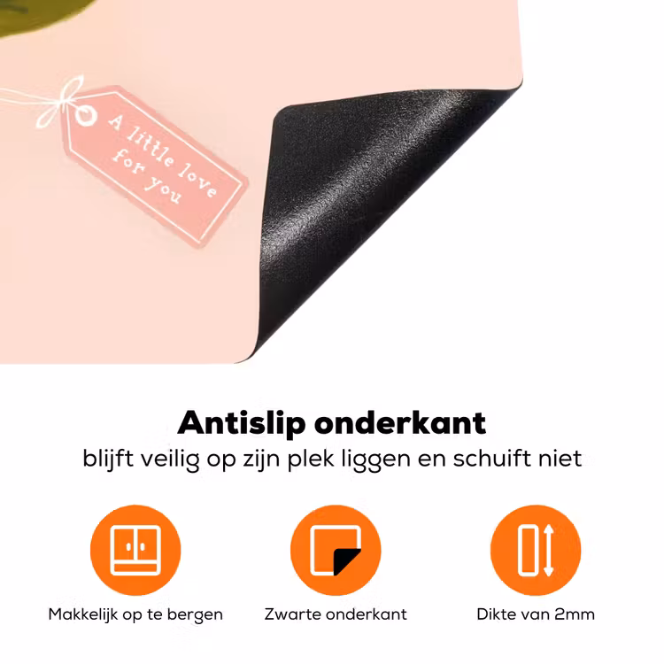 Boeket - Strikje - Kaartje - Quote Inductie beschermer vinyl 3mm klein -zzzzzzz-td-onderkant