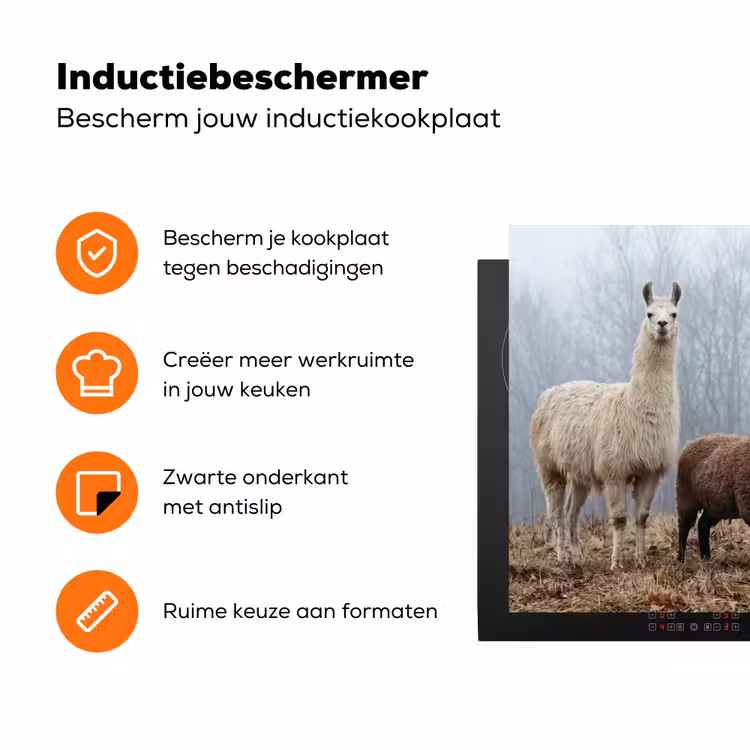 Boerderijdieren - Groep - Mist - Natuur - Rustiek Inductie beschermer vinyl 3mm klein -zzzzzzz-td-ups