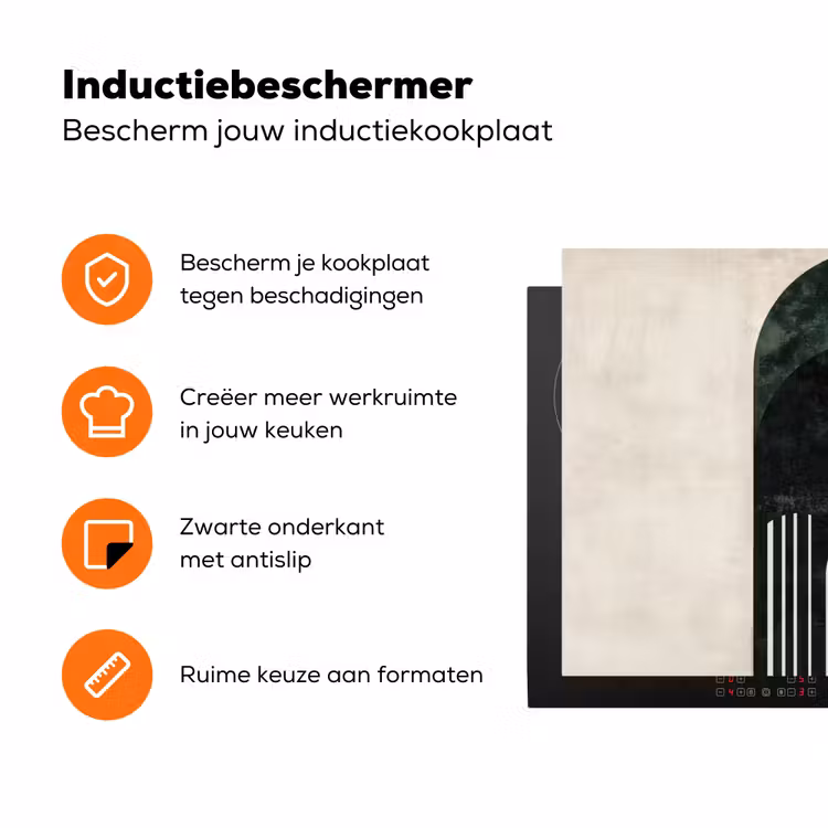 Bogen - Donkergroen - Lijnen Inductie beschermer vinyl 3mm klein -zzzzzzz-td-ups