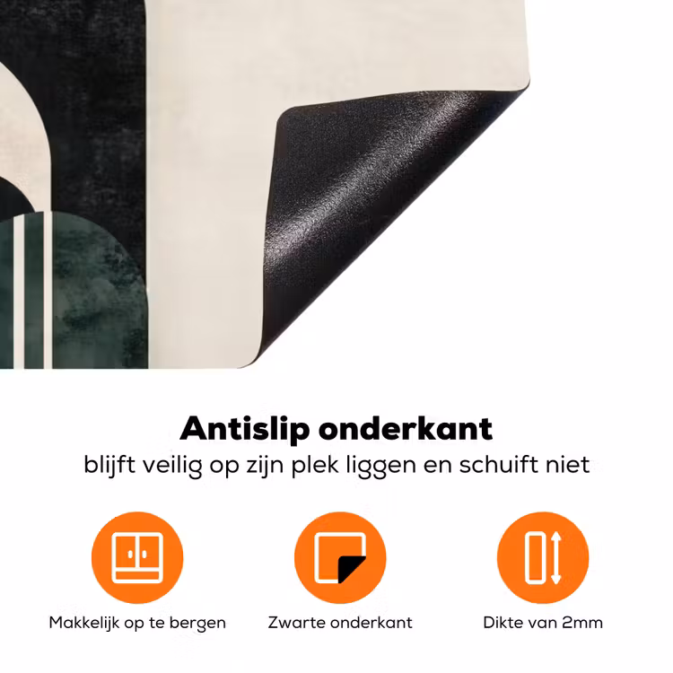Bogen - Donkergroen - Lijnen Inductie beschermer vinyl 3mm klein -zzzzzzz-td-onderkant
