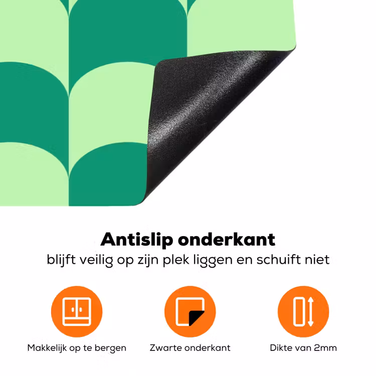 Bogen - Groen - Gestapeld Inductie beschermer vinyl 3mm klein 276 -zzzzzzz-td-onderkant