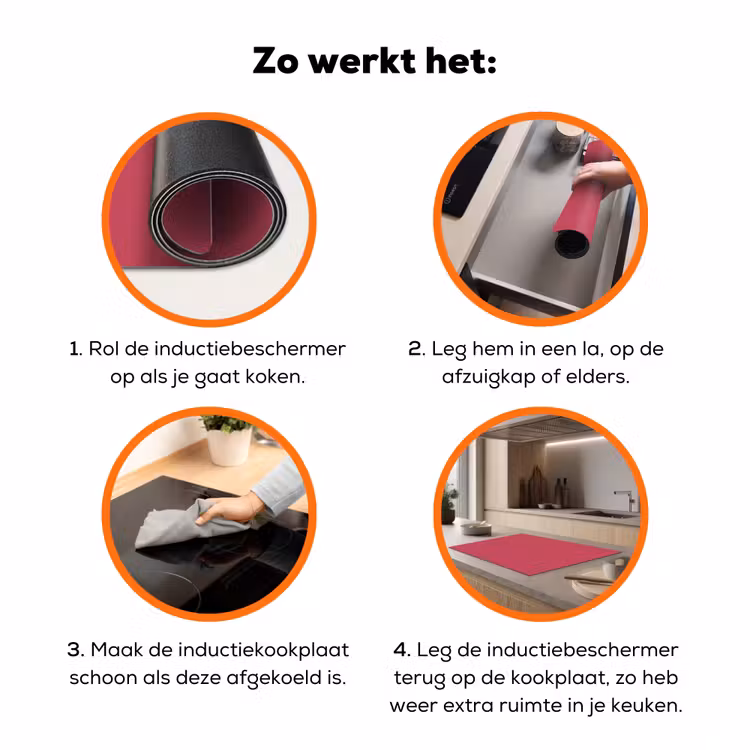Bold - Berry - Rood Inductie beschermer vinyl 3mm klein 276 -zzzzzzz-td-werking