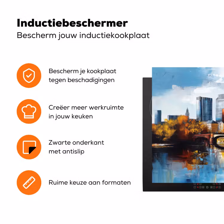 Bomen Frankfurt- Stad - Skyline - Brug Inductie beschermer vinyl 3mm klein -zzzzzzz-td-ups
