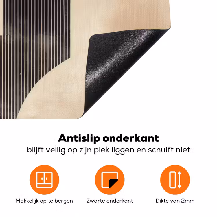 Boog - Strepen - Minimalistisch - Zwart Inductie beschermer vinyl 3mm klein -zzzzzzz-td-onderkant