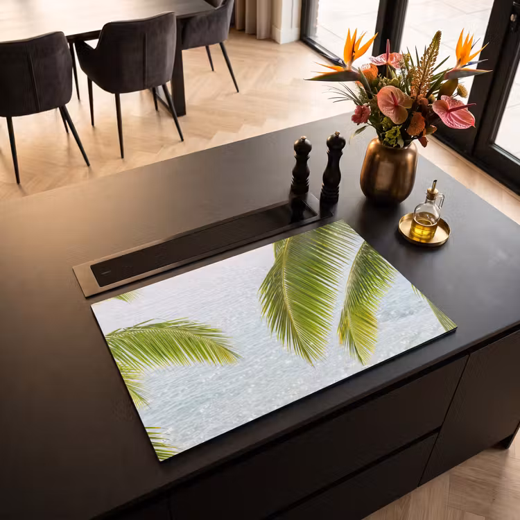 Boom - Bladeren - Water - Tropisch - Groen Inductie beschermer vinyl 3mm klein -sfeer5