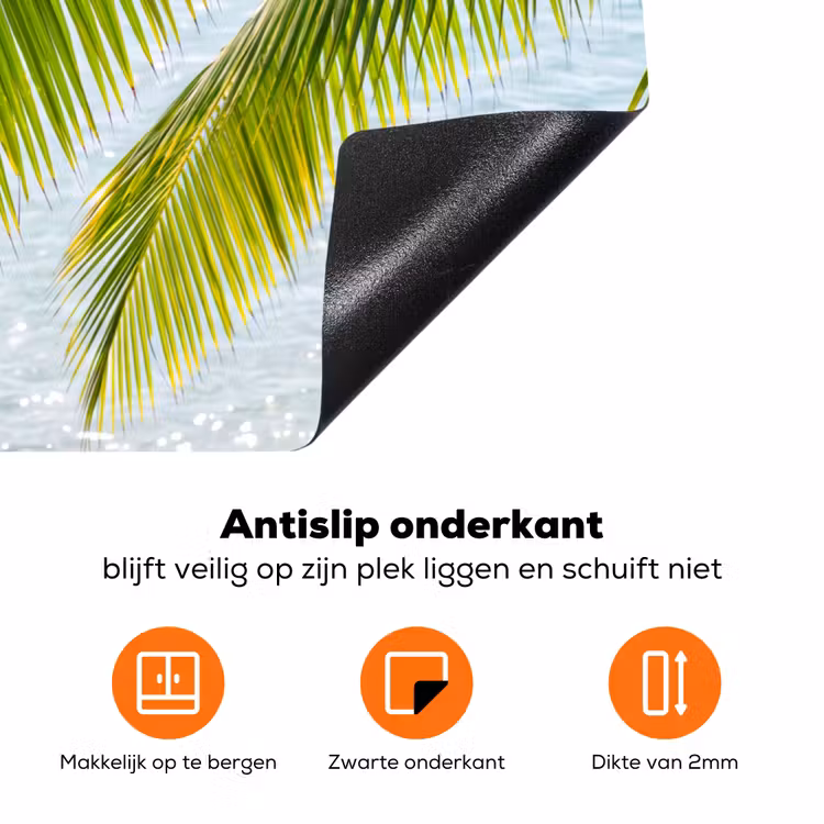 Boom - Bladeren - Water - Tropisch - Groen Inductie beschermer vinyl 3mm klein -zzzzzzz-td-onderkant