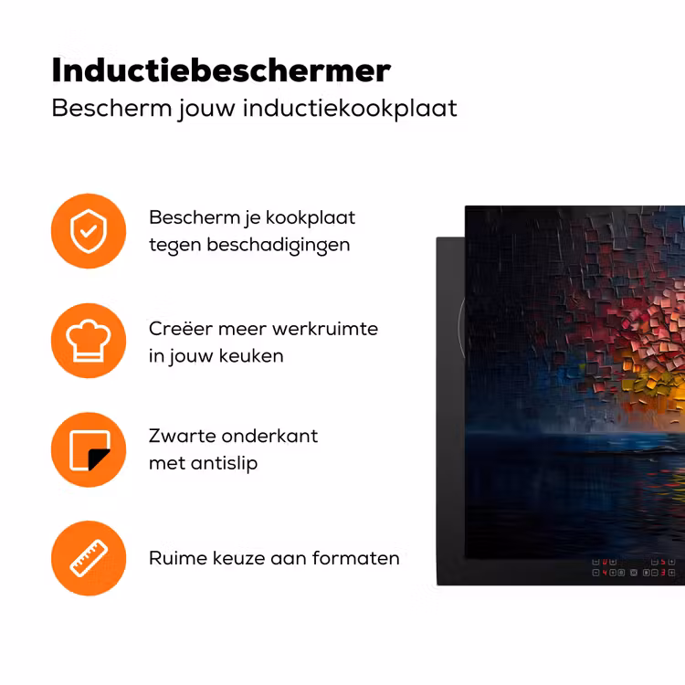 Boom - Blauw - Bladeren - Vakken Inductie beschermer vinyl 3mm klein -zzzzzzz-td-ups