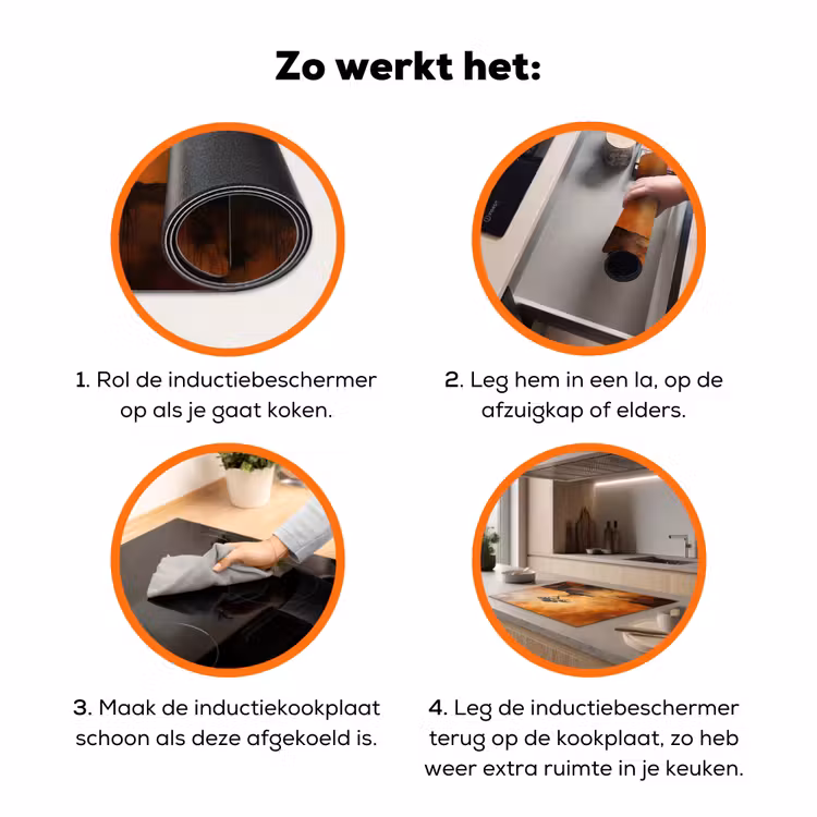 Boom - Landschap - Oranje Inductie beschermer vinyl 3mm klein -zzzzzzz-td-werking