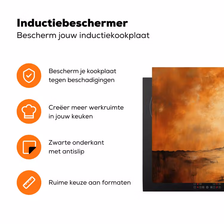 Boom - Landschap - Oranje Inductie beschermer vinyl 3mm klein -zzzzzzz-td-ups