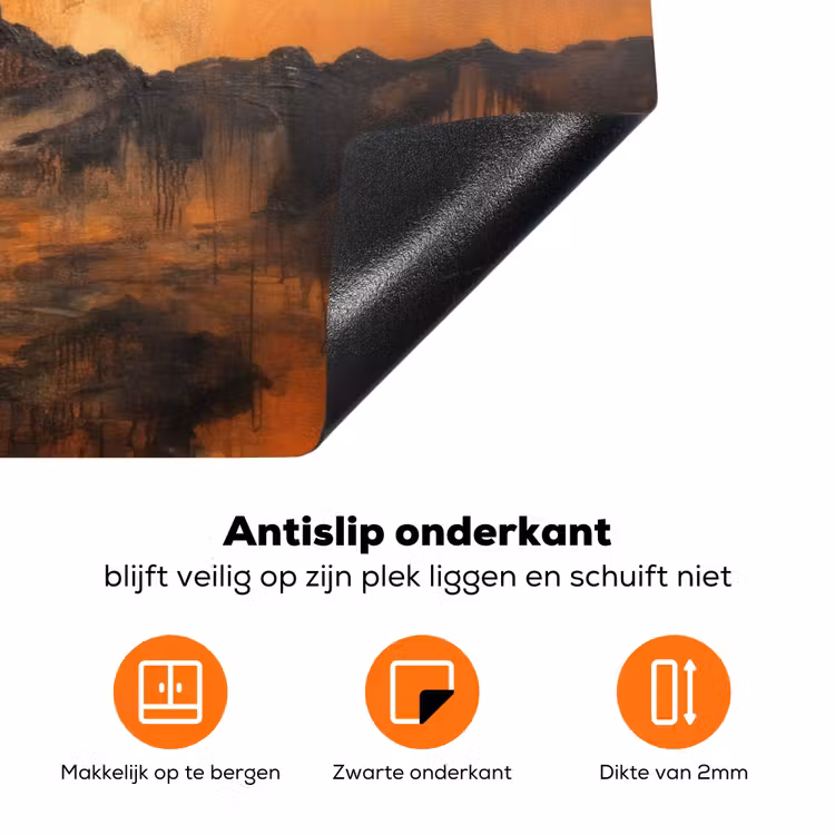 Boom - Landschap - Oranje Inductie beschermer vinyl 3mm klein -zzzzzzz-td-onderkant