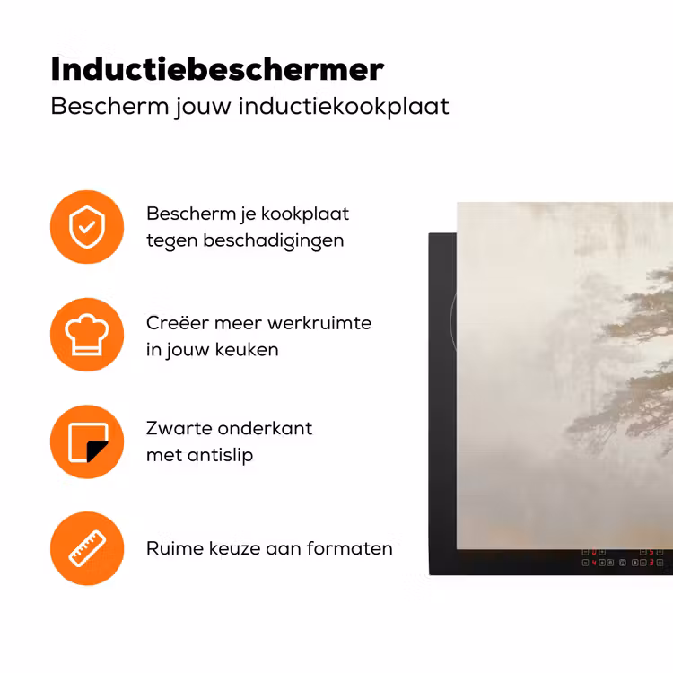 Boom - Oosterse stijl - Landschap Inductie beschermer vinyl 3mm klein -zzzzzzz-td-ups